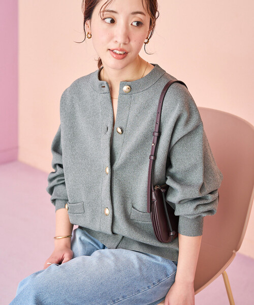 FREAK'S STORE(フリークスストア)の「限定展開 金ボタン ニット カーディガン(カーディガン/ボレロ・レディース・キャメル/ブラック/オフホワイト/ネイビー/グレー/レッド/ブラウン・フリ-)」の17枚目の写真