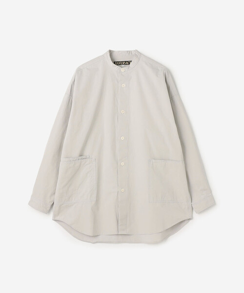 HAVERSACK(ハバーザック)の「HAVERSACK | 〈別注〉 ポリエステル バンドカラーシャツ MEN(シャツ/ブラウス・メンズ・ブラック/グレー・L/M)」の3枚目の写真