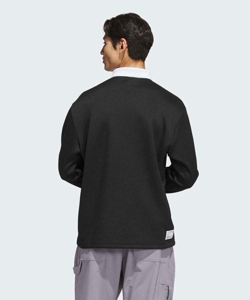 adidas(アディダス)の「長袖ニット スウェット ポロシャツ【adidas Golf/アディダスゴルフ】(ポロシャツ・メンズ・ブラック・X-LARGE/SMALL/MEDIUM/LARGE/3XL/XX-LARGE)」の2枚目の写真
