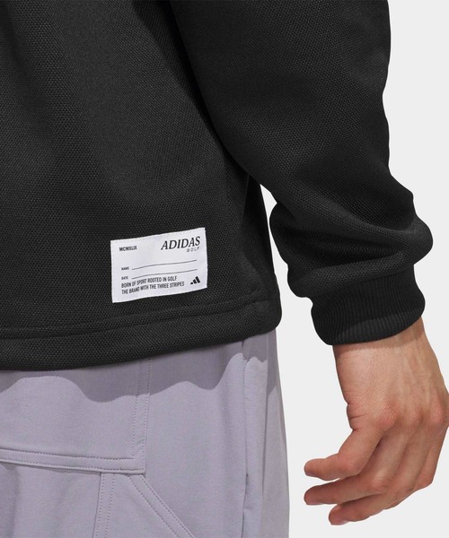 adidas(アディダス)の「長袖ニット スウェット ポロシャツ【adidas Golf/アディダスゴルフ】(ポロシャツ・メンズ・ブラック・X-LARGE/SMALL/MEDIUM/LARGE/3XL/XX-LARGE)」の3枚目の写真