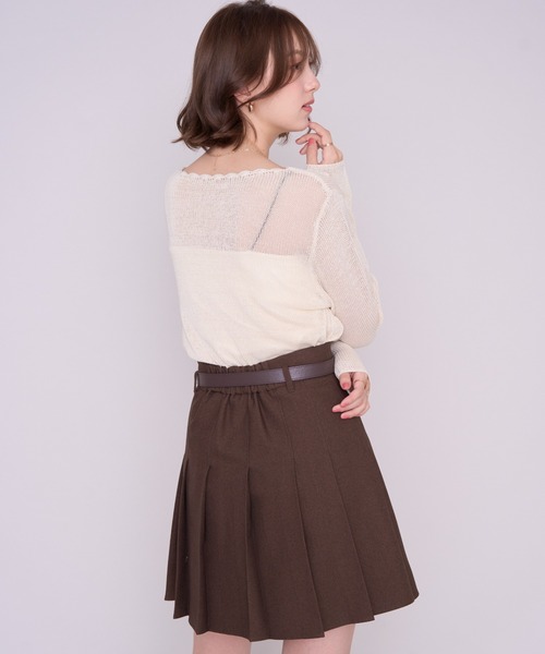 MISCH MASCH(ミッシュマッシュ)の「2026秋冬新作 スカラップネックフラワー刺繍ロング丈ニット(ニット/セーター・レディース・アイボリー/レッド/ブラウン・フリ-)」の13枚目の写真