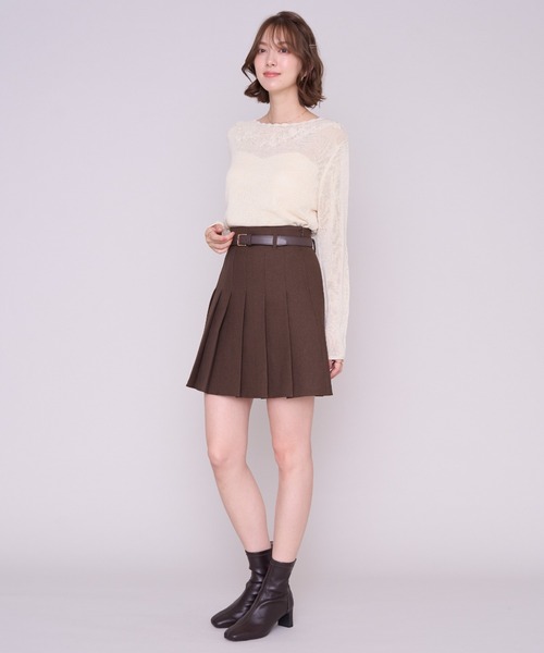 MISCH MASCH(ミッシュマッシュ)の「2026秋冬新作 スカラップネックフラワー刺繍ロング丈ニット(ニット/セーター・レディース・アイボリー/レッド/ブラウン・フリ-)」の14枚目の写真