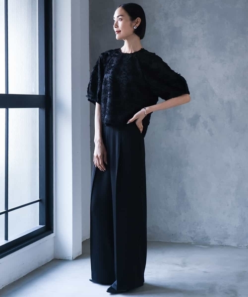 MICHEL KLEIN（ミッシェル・クラン）の「[セットアップ対応]センタープレスワイドパンツ（その他パンツ・レディース・ブラック・38）」の19枚目の写真