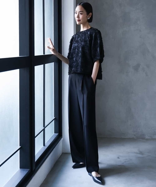 MICHEL KLEIN（ミッシェル・クラン）の「[セットアップ対応]センタープレスワイドパンツ（その他パンツ・レディース・ブラック・38）」の20枚目の写真