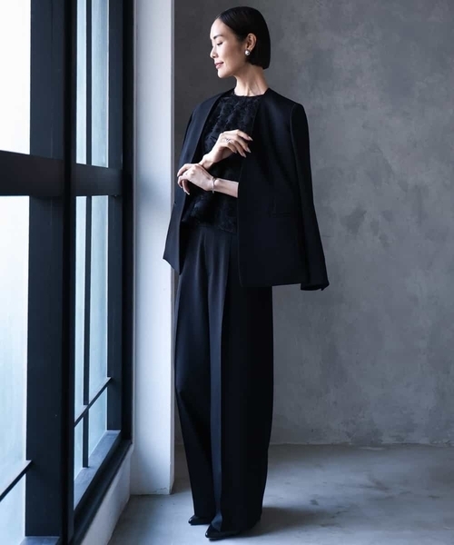 MICHEL KLEIN（ミッシェル・クラン）の「[セットアップ対応]センタープレスワイドパンツ（その他パンツ・レディース・ブラック・38）」の21枚目の写真