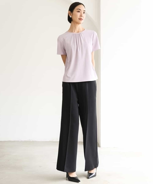 MICHEL KLEIN（ミッシェル・クラン）の「[セットアップ対応]センタープレスワイドパンツ（その他パンツ・レディース・ブラック・38）」の3枚目の写真