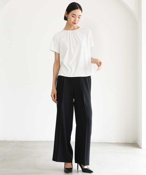 MICHEL KLEIN（ミッシェル・クラン）の「[セットアップ対応]センタープレスワイドパンツ（その他パンツ・レディース・ブラック・38）」の5枚目の写真