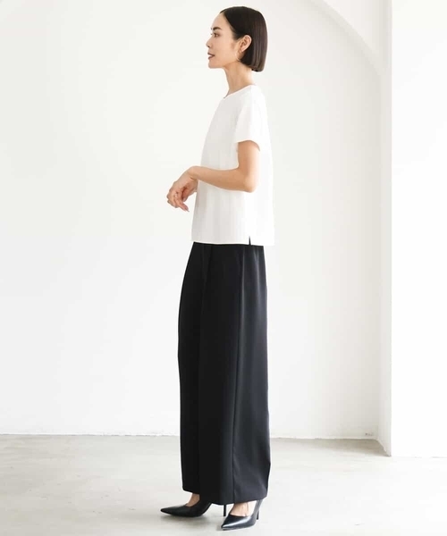 MICHEL KLEIN（ミッシェル・クラン）の「[セットアップ対応]センタープレスワイドパンツ（その他パンツ・レディース・ブラック・38）」の6枚目の写真