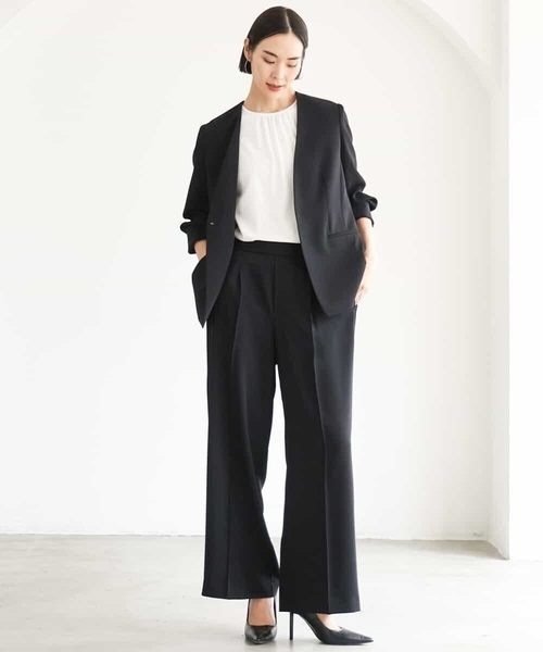 MICHEL KLEIN（ミッシェル・クラン）の「[セットアップ対応]センタープレスワイドパンツ（その他パンツ・レディース・ブラック・38）」の7枚目の写真