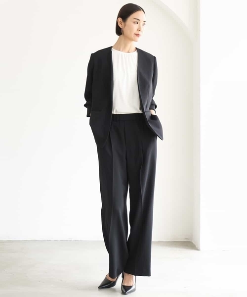 MICHEL KLEIN（ミッシェル・クラン）の「[セットアップ対応]センタープレスワイドパンツ（その他パンツ・レディース・ブラック・38）」の9枚目の写真