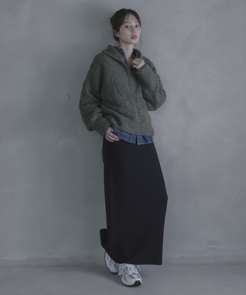 URBAN RESEARCH Sonny Label(アーバンリサーチサニーレーベル)の「ハーフZIPシャギーニットプルオーバー(ニット/セーター・レディース・グレー/グリーン/オフホワイト・FREE)」の21枚目の写真