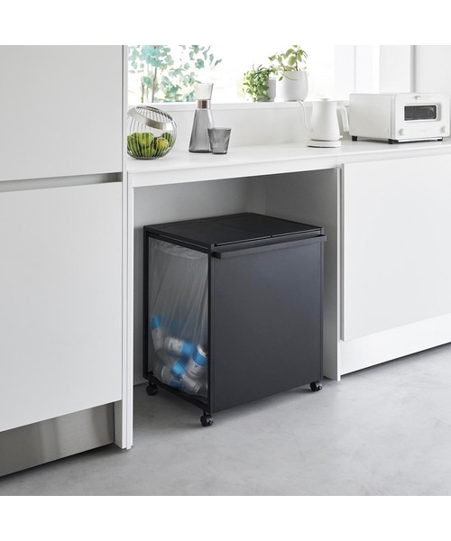 蓋付き目隠し分別ダストワゴン タワー 45L 2分別（ダストボックス