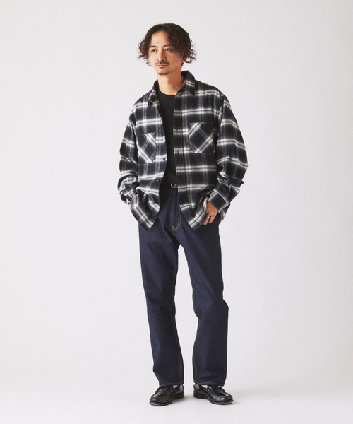 JOURNAL STANDARD relume(ジャーナルスタンダード レリューム)の「アメリカンチェック ネルワークシャツ(シャツ/ブラウス・メンズ・ブラック/ブラウン系その他/ブルー系その他・MEDIUM/LARGE)」の7枚目の写真
