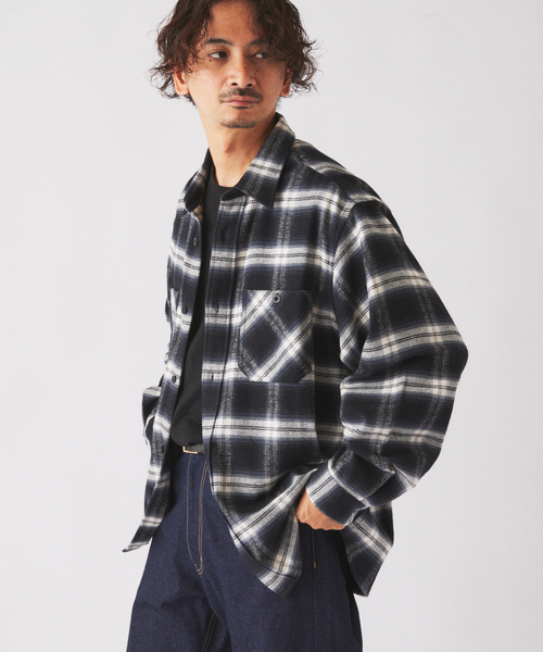 JOURNAL STANDARD relume(ジャーナルスタンダード レリューム)の「アメリカンチェック ネルワークシャツ(シャツ/ブラウス・メンズ・ブラック/ブラウン系その他/ブルー系その他・MEDIUM/LARGE)」の11枚目の写真