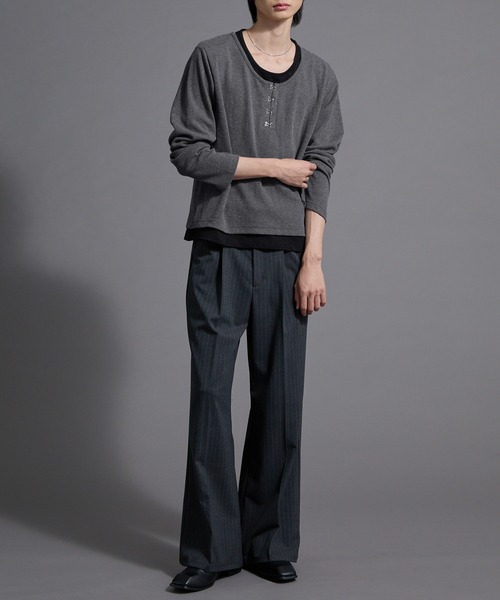 Loose/ルース(ルース)の「フックレイヤードサーマルヘンリーネックロンT(Tシャツ/カットソー・メンズ・ワイン/ブラック系/ブラック/ライトグレー/チャコールグレー・L/S/M)」の19枚目の写真