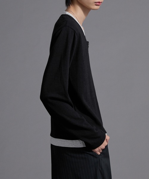 Loose/ルース(ルース)の「フックレイヤードサーマルヘンリーネックロンT(Tシャツ/カットソー・メンズ・ワイン/ブラック系/ブラック/ライトグレー/チャコールグレー・L/S/M)」の8枚目の写真