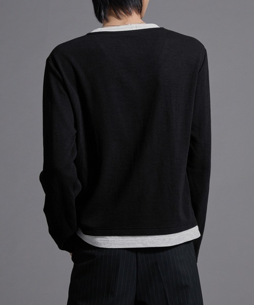Loose/ルース(ルース)の「フックレイヤードサーマルヘンリーネックロンT(Tシャツ/カットソー・メンズ・ワイン/ブラック系/ブラック/ライトグレー/チャコールグレー・L/S/M)」の9枚目の写真