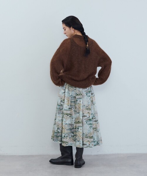 ADIEU TRISTESSE（アデュートリステス）の「《石上美津江さんコラボ》キッドモヘア片畦ポロニット（ニット/セーター・レディース・ブラウン/ピンク/ブラック・FREE）」の15枚目の写真