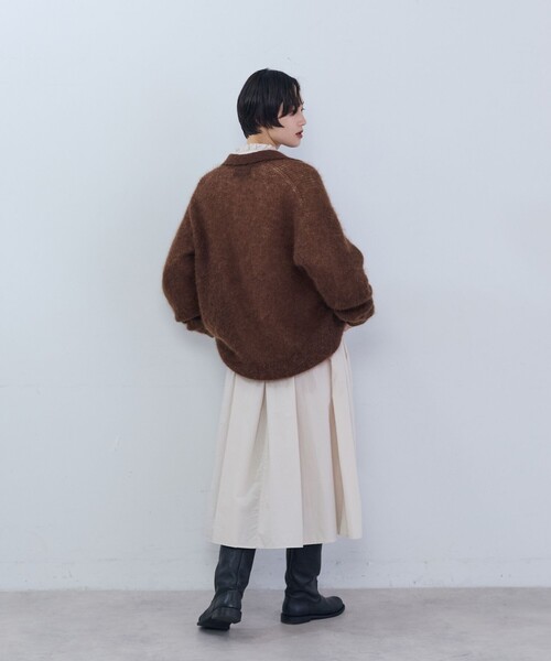 ADIEU TRISTESSE（アデュートリステス）の「《石上美津江さんコラボ》キッドモヘア片畦ポロニット（ニット/セーター・レディース・ブラウン/ピンク/ブラック・FREE）」の17枚目の写真