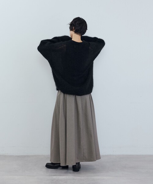 ADIEU TRISTESSE（アデュートリステス）の「《石上美津江さんコラボ》キッドモヘア片畦ポロニット（ニット/セーター・レディース・ブラウン/ピンク/ブラック・FREE）」の22枚目の写真