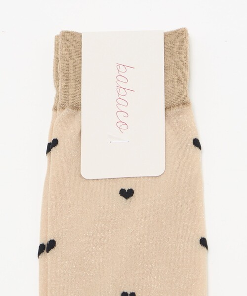 UNITED ARROWS(ユナイテッドアローズ)の「<babaco>ハート シアー ハイソックス(ソックス/靴下・レディース・オリーブ/ベージュ・FREE)」の4枚目の写真