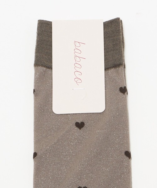 UNITED ARROWS(ユナイテッドアローズ)の「<babaco>ハート シアー ハイソックス(ソックス/靴下・レディース・オリーブ/ベージュ・FREE)」の7枚目の写真