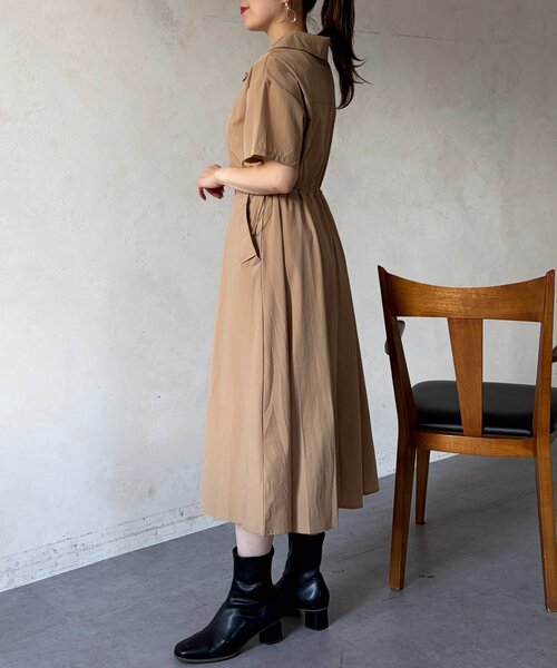 Chez toi(シェトワ)の「ハーフジップワンピース(ワンピース・レディース・ブラック/ベージュ・FREE)」の6枚目の写真