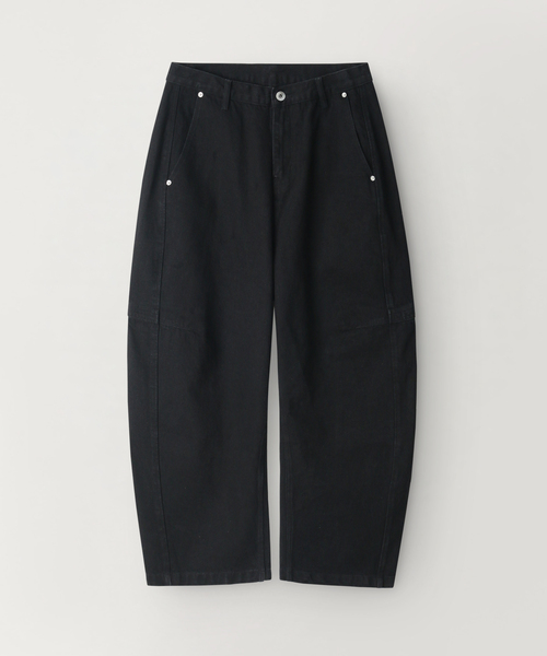 INDUST(インダスト)の「カーブドワイドデニムパンツ(ブラック)(デニムパンツ・レディース・ブルー・1(S)/2(M)/3(L))」の1枚目の写真