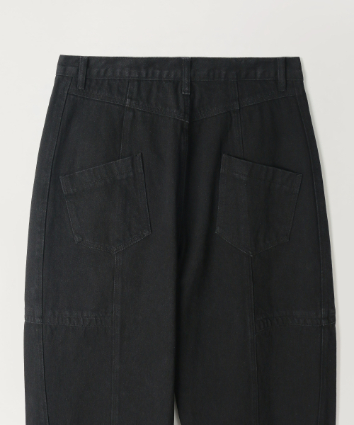 INDUST(インダスト)の「カーブドワイドデニムパンツ(ブラック)(デニムパンツ・レディース・ブルー・1(S)/2(M)/3(L))」の6枚目の写真