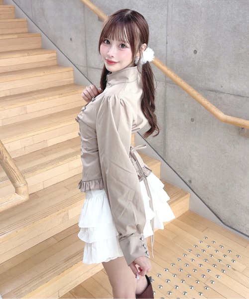 one way(ワンウェイ)の「ナポレオンブラウス(長袖)(シャツ/ブラウス・レディース・チャコールグレー/ブラウン系その他/ベージュ/ブルー系その他/ホワイト・FREE)」の5枚目の写真