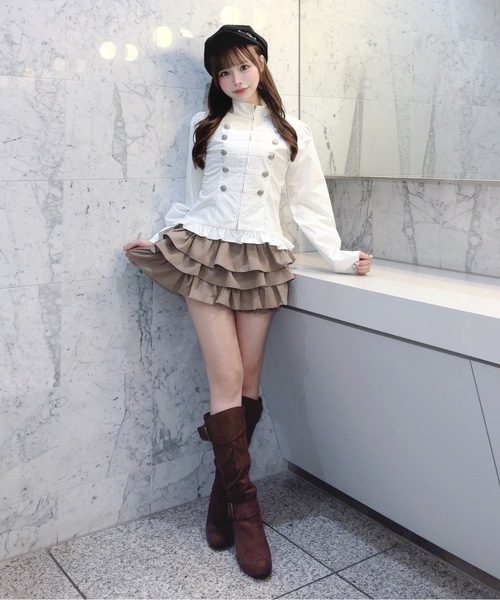 one way(ワンウェイ)の「ナポレオンブラウス(長袖)(シャツ/ブラウス・レディース・チャコールグレー/ブラウン系その他/ベージュ/ブルー系その他/ホワイト・FREE)」の6枚目の写真