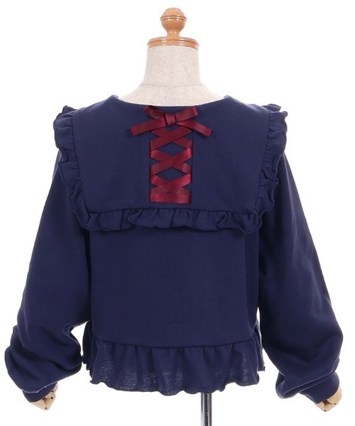 axes femme（アクシーズファム）の「レースアップセーラーブルゾン（カーディガン/ボレロ・レディース・ネイビー/ホワイト・LARGE/MEDIUM/X-LARGE）」の13枚目の写真