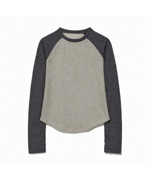 MOAA(モア)の「20,S スラブラグランTシャツ.(Tシャツ/カットソー・レディース・ライトグレー/スカイブルー/ブラック/レッド/オレンジ/ミント/マスタード/チャコール・FREE)」の3枚目の写真