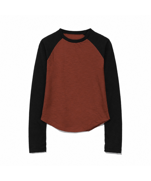 MOAA(モア)の「20,S スラブラグランTシャツ.(Tシャツ/カットソー・レディース・ライトグレー/スカイブルー/ブラック/レッド/オレンジ/ミント/マスタード/チャコール・FREE)」の2枚目の写真