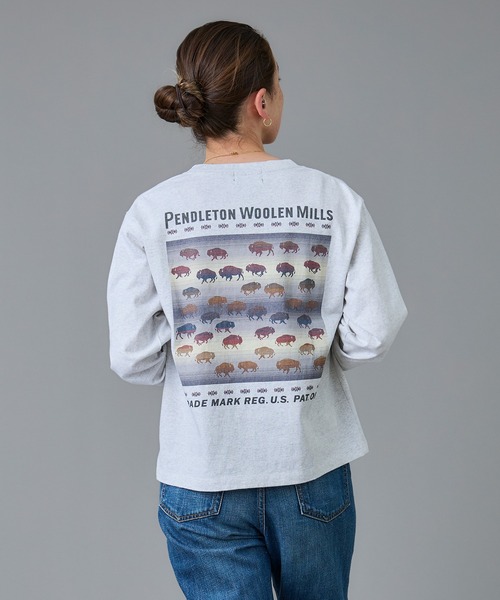 PENDLETON(ペンドルトン)の「PENDLETON/ペンドルトン バックプリント ロングスリーブ Tシャツ(Tシャツ/カットソー・メンズ・ライトブルー/オフホワイト/ライトグレー/ブラック・LARGE/SMALL/MEDIUM)」の4枚目の写真
