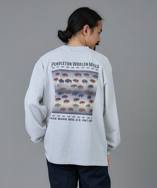 PENDLETON(ペンドルトン)の「PENDLETON/ペンドルトン バックプリント ロングスリーブ Tシャツ(Tシャツ/カットソー・メンズ・ライトブルー/オフホワイト/ライトグレー/ブラック・LARGE/SMALL/MEDIUM)」の15枚目の写真