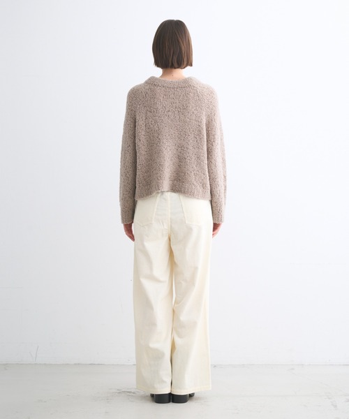 three dots(スリードッツ)の「パフィウール Vネックトップス(ニット/セーター・レディース・グレー系その他/オフホワイト/ブラック・SMALL)」の17枚目の写真