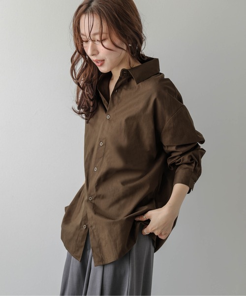 La-gemme（ラジェム）の「ユニセックス オーバーサイズシャツ/ベーシック/シンプル（シャツ/ブラウス・レディース・ホワイト/ブラック/ブラウン・L-XL/S-M）」の6枚目の写真