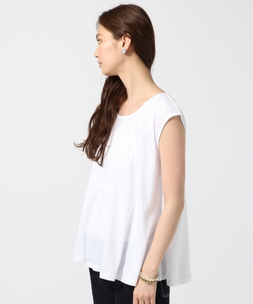 GLOBAL WORK（グローバルワーク）の「オーガニックAラインノースリーブ/709717（Tシャツ/カットソー・レディース・ホワイト/レッド/ダークグレー/ダークブルー/グレー/ライトブルー・MEDIUM/LARGE）」の10枚目の写真