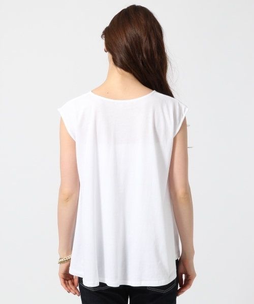 GLOBAL WORK（グローバルワーク）の「オーガニックAラインノースリーブ/709717（Tシャツ/カットソー・レディース・ホワイト/レッド/ダークグレー/ダークブルー/グレー/ライトブルー・MEDIUM/LARGE）」の11枚目の写真