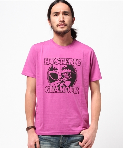 HYSTERIC GLAMOUR ビーチスタイル Tシャツ ピンク FREE HYSTERIC GLAMOUR ビーチスタイル Tシャツ ピンク FREE本当に