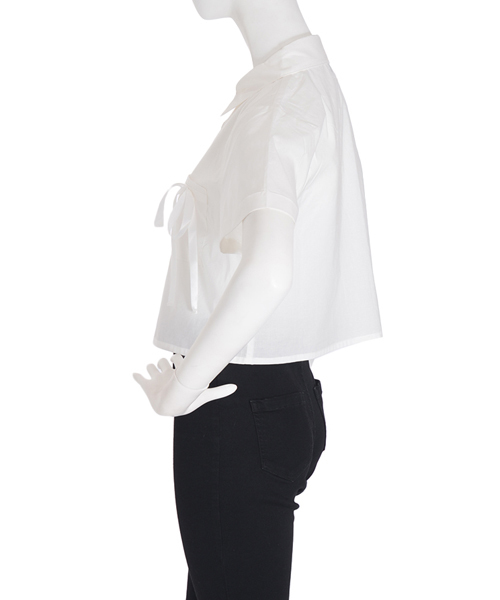 merry jenny（メリージェニー）の「リボンシャツ（シャツ/ブラウス・レディース・ブラック/オフホワイト/ピンク・FREE）」の5枚目の写真