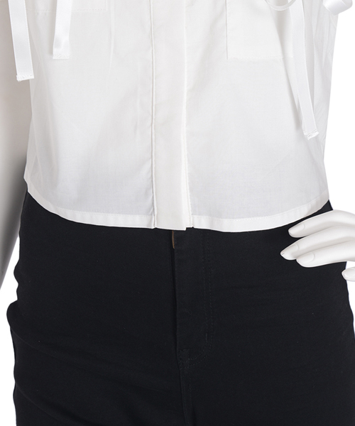 merry jenny（メリージェニー）の「リボンシャツ（シャツ/ブラウス・レディース・ブラック/オフホワイト/ピンク・FREE）」の10枚目の写真