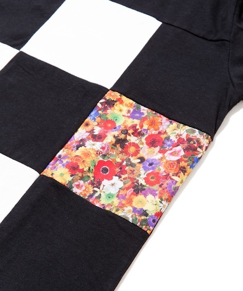 rehacer STAND(レアセルスタンド)の「Flower Checker Cutsew Made in Japan(Tシャツ/カットソー・メンズ・ブラック/ホワイト・LARGE/SMALL/MEDIUM)」の8枚目の写真