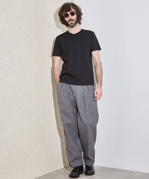 UNITED TOKYO（ユナイテッドトウキョウ）の「ハイカウントワイド2タックスラックス（その他パンツ・メンズ・ダークグレー/ブラック/キャメル・1/3/2）」の19枚目の写真