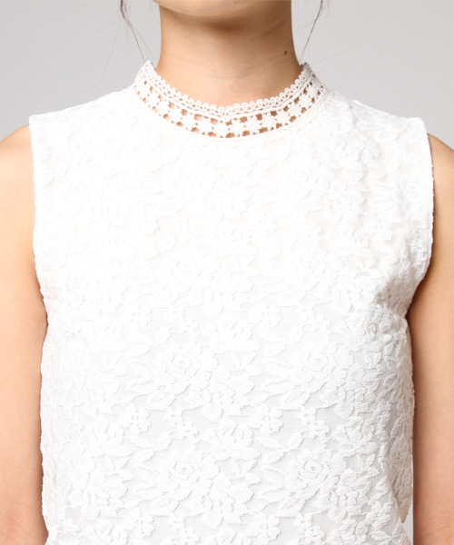 dazzlin（ダズリン）の「ハイネックレースノースリトップス（シャツ/ブラウス・レディース・ブラウン/ピンク/ブラック/マスタード/オフホワイト・FREE）」の19枚目の写真