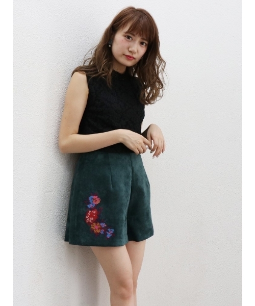 dazzlin（ダズリン）の「ハイネックレースノースリトップス（シャツ/ブラウス・レディース・ブラウン/ピンク/ブラック/マスタード/オフホワイト・FREE）」の9枚目の写真