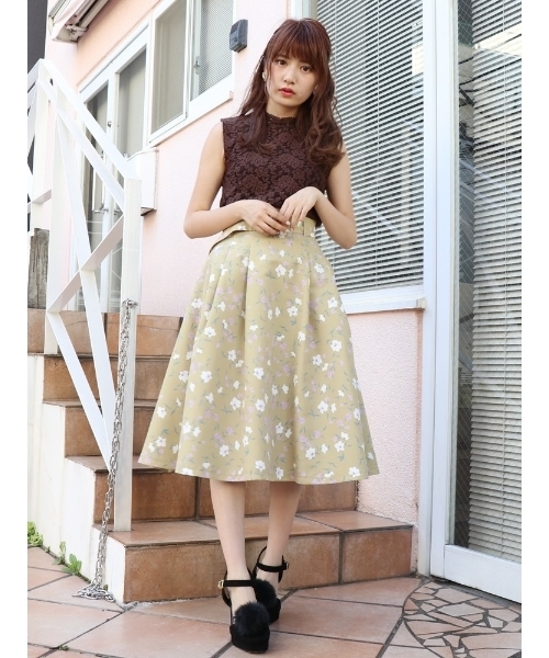 dazzlin（ダズリン）の「ハイネックレースノースリトップス（シャツ/ブラウス・レディース・ブラウン/ピンク/ブラック/マスタード/オフホワイト・FREE）」の14枚目の写真