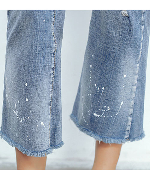 classicalelf（クラシカルエルフ）の「ダメージハイウエストデニム（デニムパンツ・レディース・ライトブルー・28/29/25/26/27/30/31）」の6枚目の写真