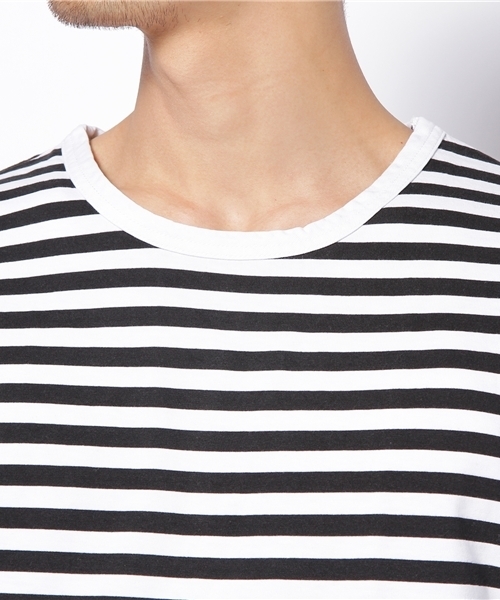 BEAUTY&YOUTH UNITED ARROWS(ビューティーアンドユースユナイテッドアローズ)の「BY ボーダー クルーネック S/SL◆(Tシャツ/カットソー・メンズ・ブラック/オレンジ/ライム/ロイヤルブルー/パープル・LARGE/MEDIUM/SMALL/X-LARGE)」の8枚目の写真